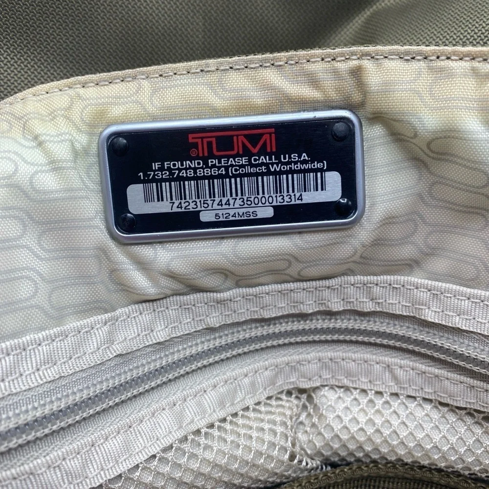 TUMI T-Tech Army Green Nylon Multi Pockets Laptop Bag